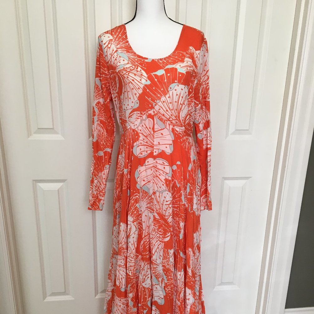 Free People First Kiss Orange Floral Dress